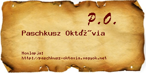 Paschkusz Oktávia névjegykártya